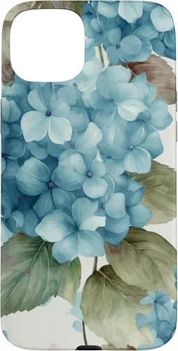 Vista 9 de Watercolor Shabby Chic Blue Hydrangeas Flower Case for iPhone 17