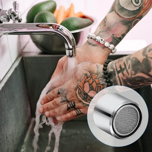 Vista 5 de 4 piezas de filtro de fregadero de baño aireador de grifo de cocina con carcasa de latón rosca hembra 55/64 pulgadas aireador para fregadero filtro
