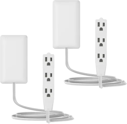 Vista 21 de LIDER LWE3-315-BK - Extensor de toma de corriente de cara plana con 3 receptáculos, enchufe de pared ultrafino, regleta de alimentación con cable