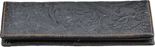 Vista 3 de Cartera larga de cuero genuino para mujer