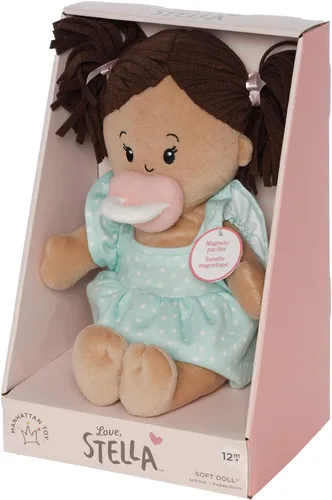 Vista 6 de Muñeca de bebé suave Love, Stella de Manhattan Toy - Beige con coletas marrones, para niños de 1 año en adelante