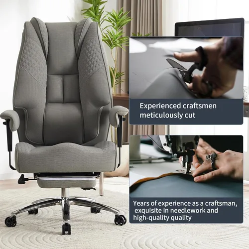 Vista 7 de EXCEBET Silla de oficina grande y alta con reposapiés, silla de oficina ejecutiva de piel sintética con respaldo alto, 400 libras, sillas