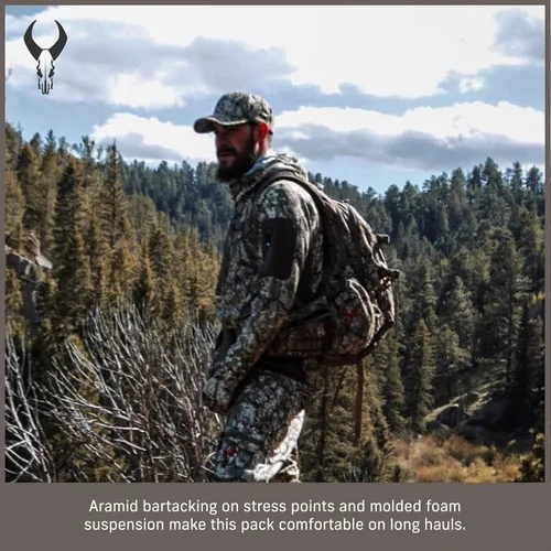 Vista 6 de Badlands Mochila de caza 2200 con transportador de carne integrado Featuring a quick-deploy meat shelf and supportive suspension to distribute