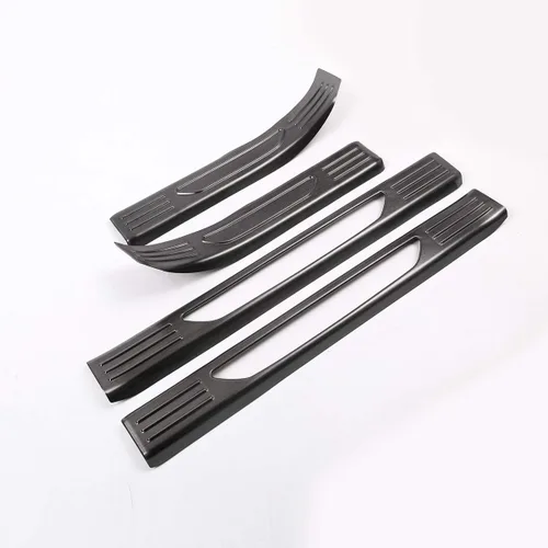 Vista 2 de 304 acero inoxidable interior umbral de la puerta Scuff Plate Guards Trim 4 unids para Jaguar E-PACE 2018 2019 Auto Accesorios (negro)