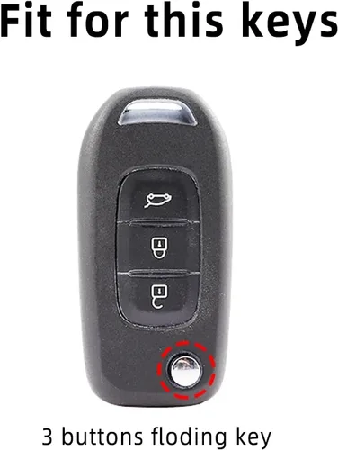 Vista 2 de Carcasa para Renault Kadjar Captur Megane Sandero Stepway Logan Clio 5 2022 Arkana 2020 2021 Kwid 2023 Funda con tapa para llave de coche