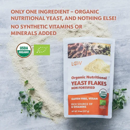 Vista 5 de LOOV Paquete – 2 artículos en polvo orgánico de arándanos silvestres y copos de levadura nutricional orgánica no fortificada
