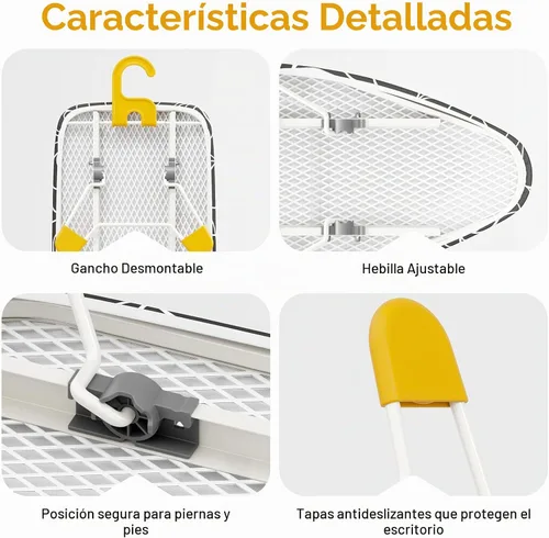 Vista 3 de Tabla de planchar pequeña de 12 x 38 pulgadas, tabla de planchar pequeña con base de metal de malla, mini tablas de planchar de mesa que ahorran