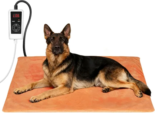 Vista 11 de RIOGOO Almohadilla térmica para mascotas, almohadilla térmica eléctrica para perros y gatos con temporizador, manta térmica para perros con 6 Azul
