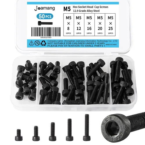Vista 8 de Tornillos de cabeza de botón M5 x 8 mm, 12 mm, 16 mm, 20 mm, 25 mm, tornillos de cabeza de botón, acero de aleación de grado 10.9, acabado de óxido