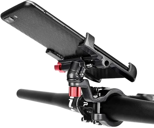 Vista 3 de Soporte para teléfono móvil para bicicleta, giratorio de 360°, ajustable, para manillares de bicicleta, soporte para teléfono celular
