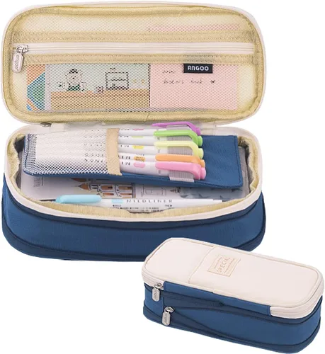 Vista 15 de Estuche para lápices de gran capacidad para oficina, gran almacenamiento, bolsa de alta capacidad, organizador para oficina, caja de viaje