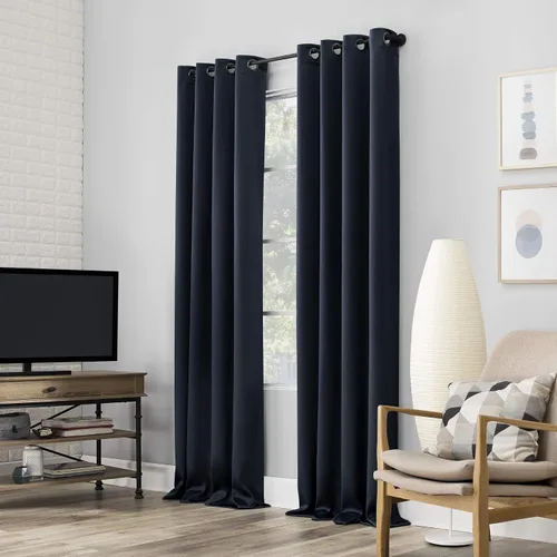 Vista 51 de Sun Zero Nordic - Juego de 2 paneles de cortinas con ojales de grado teatral extremo 100% opacas, 104" x 96" (2* 52" x 96"), cortinas opacas blanco