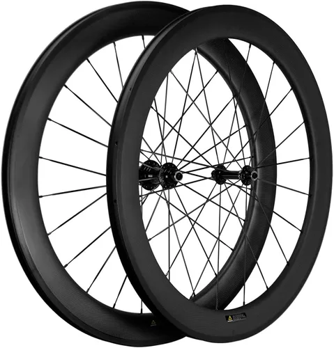 Vista 2 de Sunrise Ruedas de carbono para bicicleta, 2.362 in, profundidad, 0.984 in, anchura, juego de ruedas 700c, llanta de ciclismo de carretera