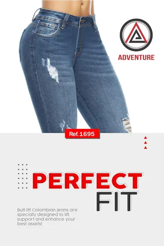 Vista 6 de Adventure Jeans colombianos para mujer Pantalones Colombianos Levanta Cola