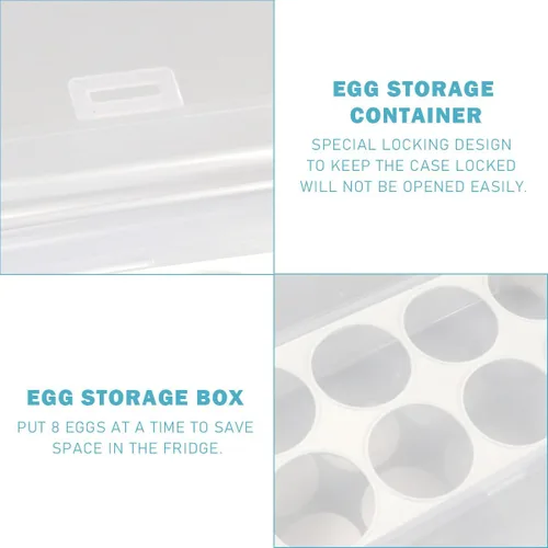 Vista 6 de Caja de almacenamiento de huevos de belleza con 8 ranuras para recoger huevos de belleza, contenedor de almacenamiento de huevos, portador de huevos