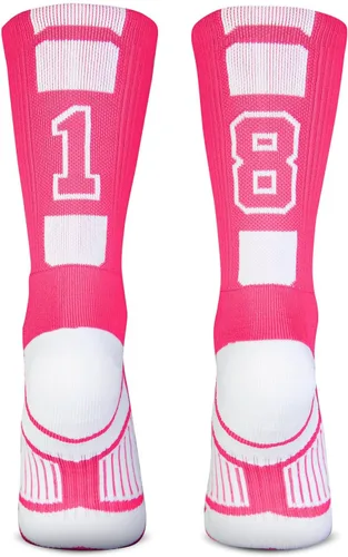 Vista 54 de ChalkTalkSPORTS Calcetines de equipo personalizados - Calcetines con números rosados Elige tu número