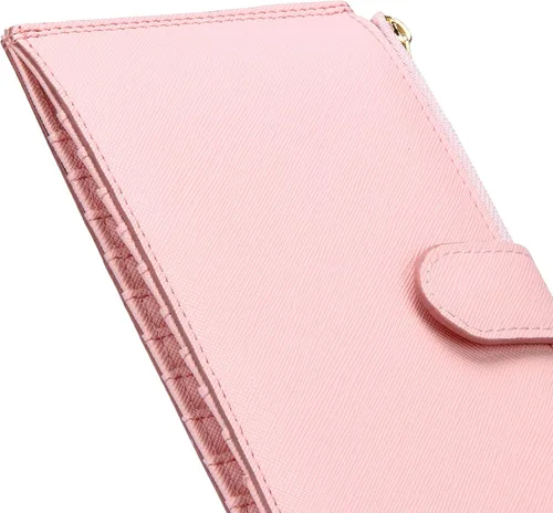 Vista 6 de Badiya Cartera para mujer, con bloqueo RFID, plegable, multitarjetero, gran capacidad, monedero para teléfono celular, con bolsillo con cremallera