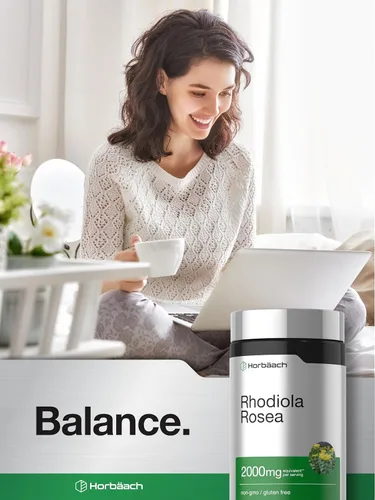 Vista 6 de Horbäach Cápsulas de Rhodiola Rosea 180 unidades Suplemento sin OMG, sin gluten