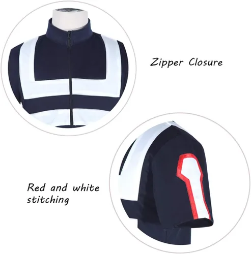 Vista 7 de CR ROLECOS BNHA MHA - Uniforme de gimnasio UA de entrenamiento para cosplay
