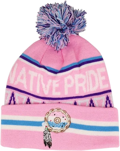 Vista 4 de Trendy Apparel Shop - Gorro largo con pompón bordado