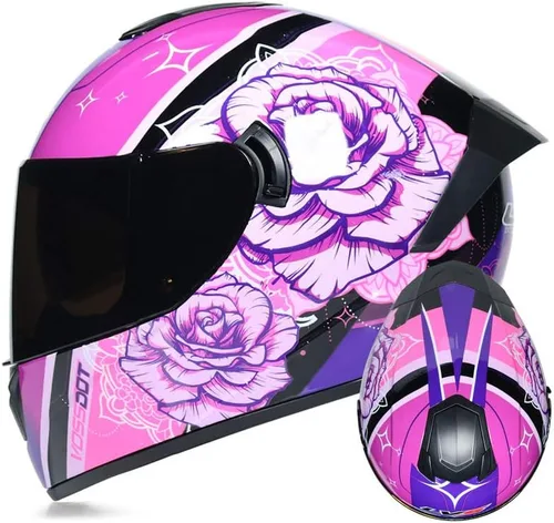 Vista 7 de Full Face Motorcycle Helmet DOT Approved Motorbike Moped Street Bike Racing Crash Helmet, Men and Women