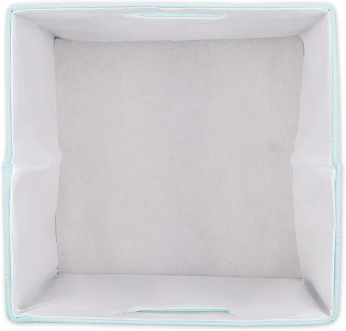 Vista 2 de DII Cubo de almacenamiento plegable de poliéster, sólido, ligero y duradero, cuadrado pequeño, 11 x 11 x 11 pulgadas, color azul huevo de Robin