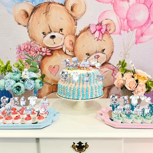 Vista 6 de 40 PIEZAS Oh Baby Cupcake Toppers Cisne Chupete Mameluco Carrito de Bebé Oso Niña Cupcake Picks Es un Niño Decoraciones de Baby Shower para Niños
