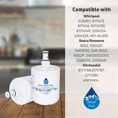 Vista 9 de Filtro de agua de repuesto para refrigerador Whirlpool ED25UEXHT00 - Compatible con cartucho de filtro de agua para refrigerador Whirlpool 8171413