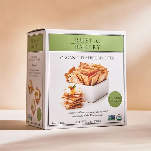 Vista 6 de Rustic Bakery Flatbread Bites 2 unidades – Sel Gris + Romero – Bocados de pan plano de masa madre hechos a mano – Galletas de salada marina