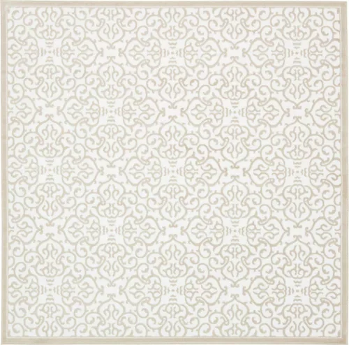 Vista 5 de Unique Loom Rushmore Collection - Alfombra Johnson (redonda, 6 pies 1 pulgada, blanco nieve/beige)