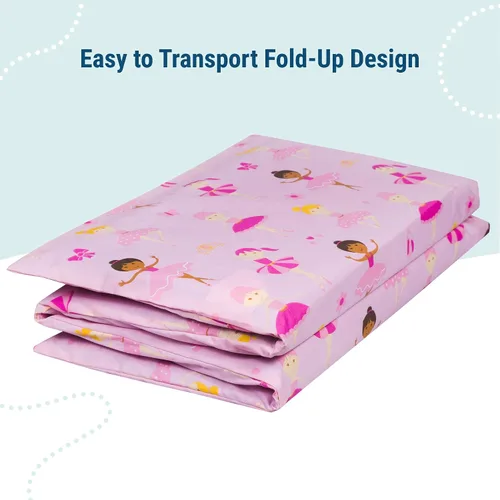 Vista 4 de Wildkin Funda de algodón para siesta para niñas, funda de repuesto suave con solapa cosida, se adapta a alfombrillas de vinilo de 1.5 pulgadas