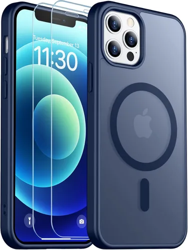 Vista 169 de SPIDERCASE Funda magnética translúcida diseñada para iPhone 11, con 2 protectores de pantalla de vidrio templado, antihuellas, para iPhone 11 de 6.1