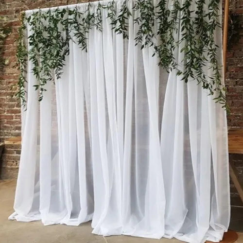 Vista 22 de PARTISKY Cortinas de telón de fondo de gasa negra de 10 x 7 pies, cortinas de fotos de tela transparente sin arrugas para boda, ceremonia, arco