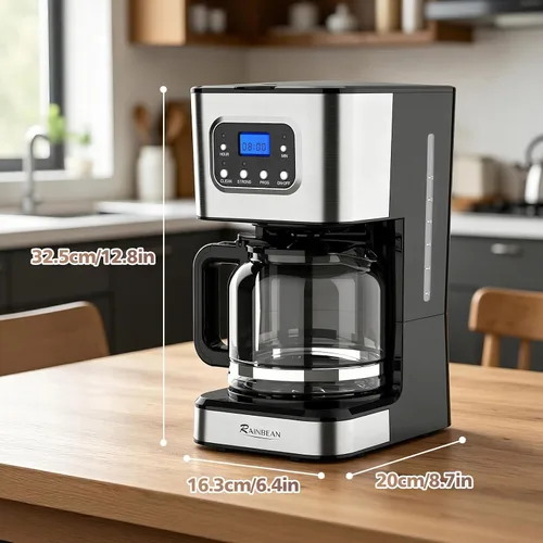 Vista 2 de Cafetera programable de 10 tazas, cafetera de goteo para el hogar