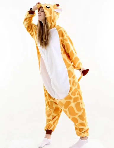 Vista 2 de vavalad Pijama de jirafa para adultos, disfraz de Halloween para mujeres y hombres
