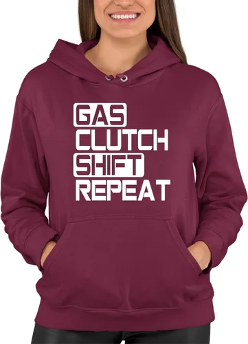 Vista 2 de Go All Out Sudadera con capucha Gas Clutch Shift Repeat para hombre y mujer