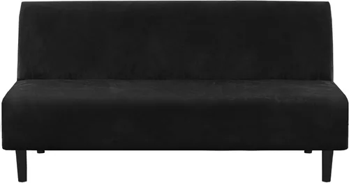 Vista 13 de H.VERSAILTEX - Funda para sofá de terciopelo real, para futón sin brazos, sofá, sofá cama, para proteger muebles, de terciopelo grueso y suave que