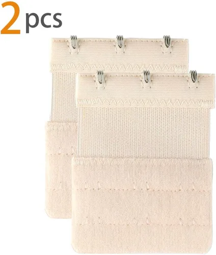 Vista 2 de Allegra K Women 2Pcs Strechy Bra Extenders, 2x22x32x4 Hooks Elastic Back Bra Extension Strap Bra Band