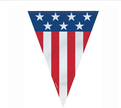 Vista 2 de Bandera patriótica de Estados Unidos para colgar - 9 pies Multicolor 1 unidad
