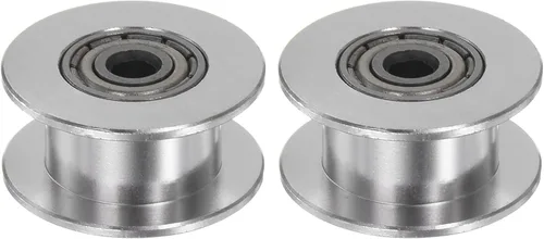 Vista 9 de HARFINGTON 2 piezas 2GT Polea tensora de 0.118 in de diámetro de 0.512 in de diámetro. Correa dentada de aluminio sin dientes para cinturón de 0.236
