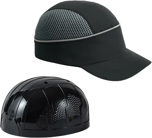 Vista 12 de MOHEEN Gorra de seguridad estilo gorra de béisbol con rayas reflectantes, ligera y transpirable, gorra de protección para la cabeza 01# negro