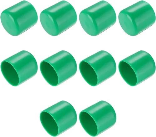Vista 182 de uxcell 10 tapas de goma para extremos de 0.591 in de identificación, tapa de extremo redondo, protectores de rosca de tornillo, color negro