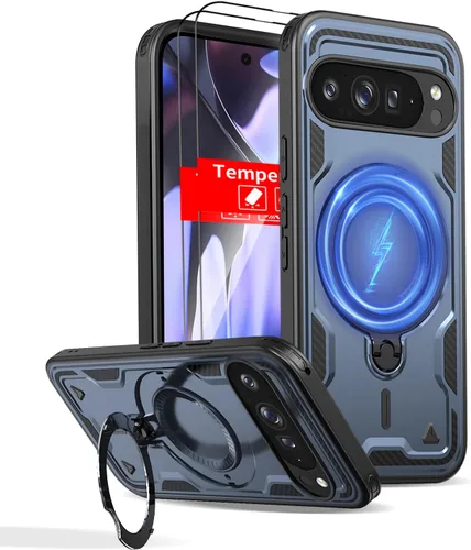 Vista 70 de Funda magnética para Google Pixel 9A compatible con cargador inalámbrico MagSafe, para Pixel 9A, funda de teléfono integrada de 360 °, con 2