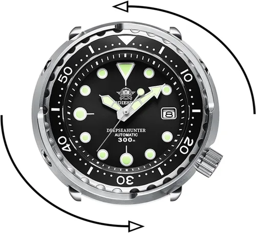 Vista 2 de ADDIESDIVE Diver Watches for Men, 47.5MM Automatic Wristwatch Nh35 Waterproof 300M Luminescent Chromalight Dial, My-H5