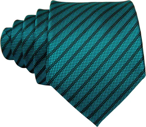 Vista 271 de Barry.Wang Juego de corbatas para hombre, corbata de seda a rayas, tejido a cuadros, gemelos formales, negocios, boda