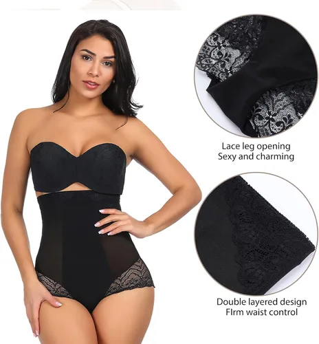 Vista 2 de FeelinGirl Womens Shapewear Tummy Control Panties Butt Lifter Body Shaper High Waist Plus Size Briefs