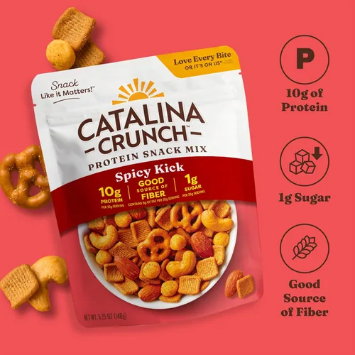 Vista 3 de Catalina Crunch Mezcla de Snacks con Proteína y Cheese Crisps - 10g de Proteína, 1g de Azúcar por Porción - Buena Fuente de Fibra, Keto, Sin Gluten