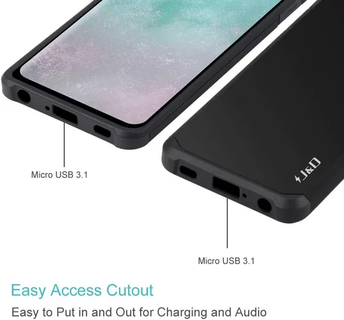 Vista 7 de J&D Carcasa resistente de doble capa a prueba de golpes para LG G8 ThinQ/G8, no para LG G8S ThinQ, color morado