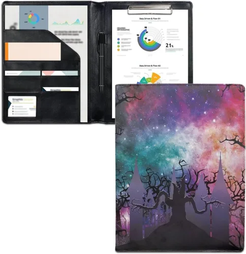 Vista 33 de Flashideas Organizador de padfolio de flores azules y rosadas, carpeta de negocios, carpeta de negocios, organizador de documentos para entrevista