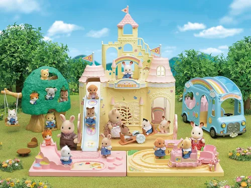 Vista 8 de Juego de campo conjunto S-64 de las familias de Sylvanian Escuelas, jardín de infantes lindo castillo